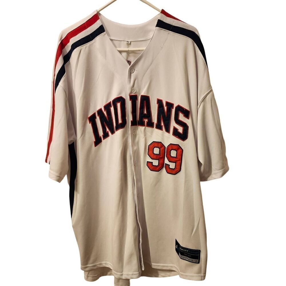 Jersey Nation RICKY "WILD THING" VAUGHN Cleveland Indians 1980's Majestic Baseba - Picture 2 of 8